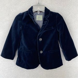 Zara Baby Boy Velvet Jacket Blazer Blue Size 12/18